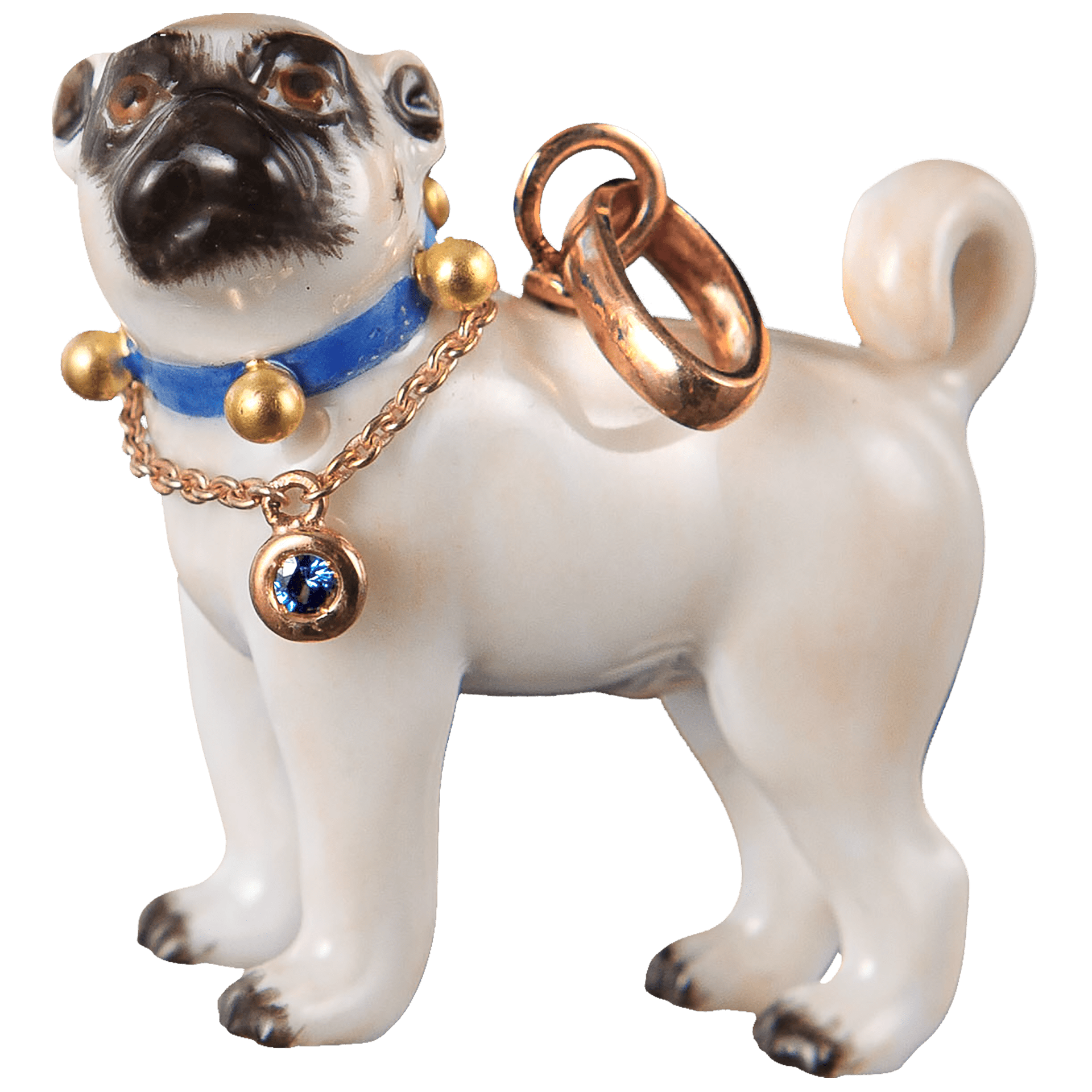 Mops, Blue Edition, 3,4 x 3,5 cm | Meissen Blue Edition MFJ20HS03500 - Meissen Weimar