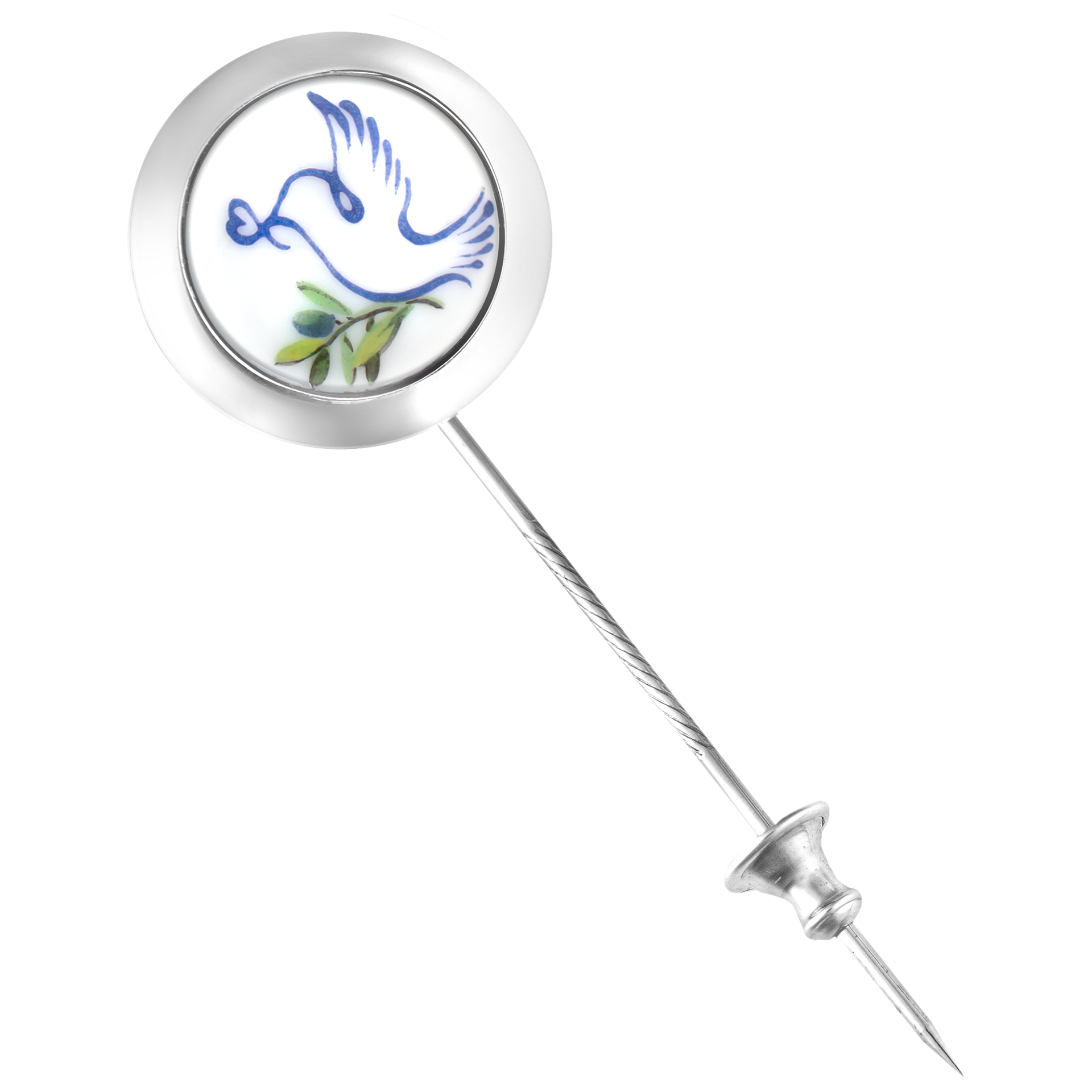 Reversnadel Taube mit Olivenzweig, Ø 1,8 cm | Meissen Geschenke