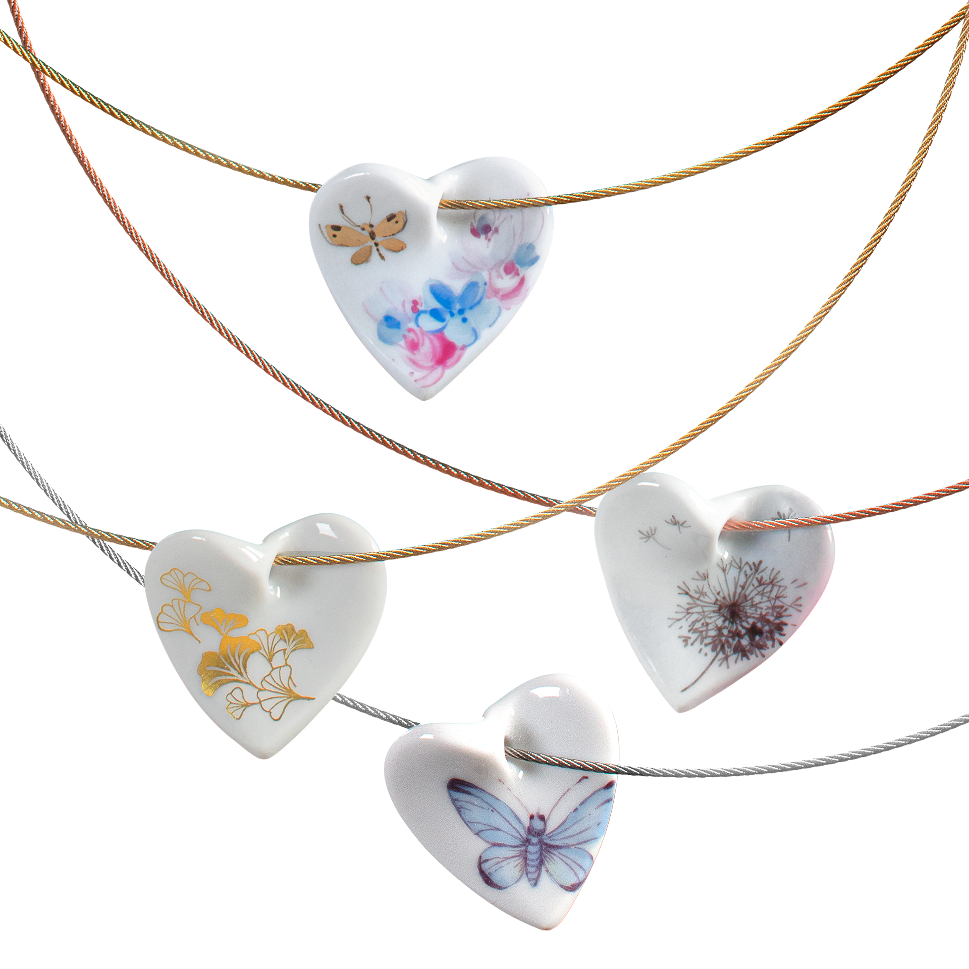 Halsreif Kette, Edelstahl gelb vergoldet, 45 cm | Meissen Herrenschmuck