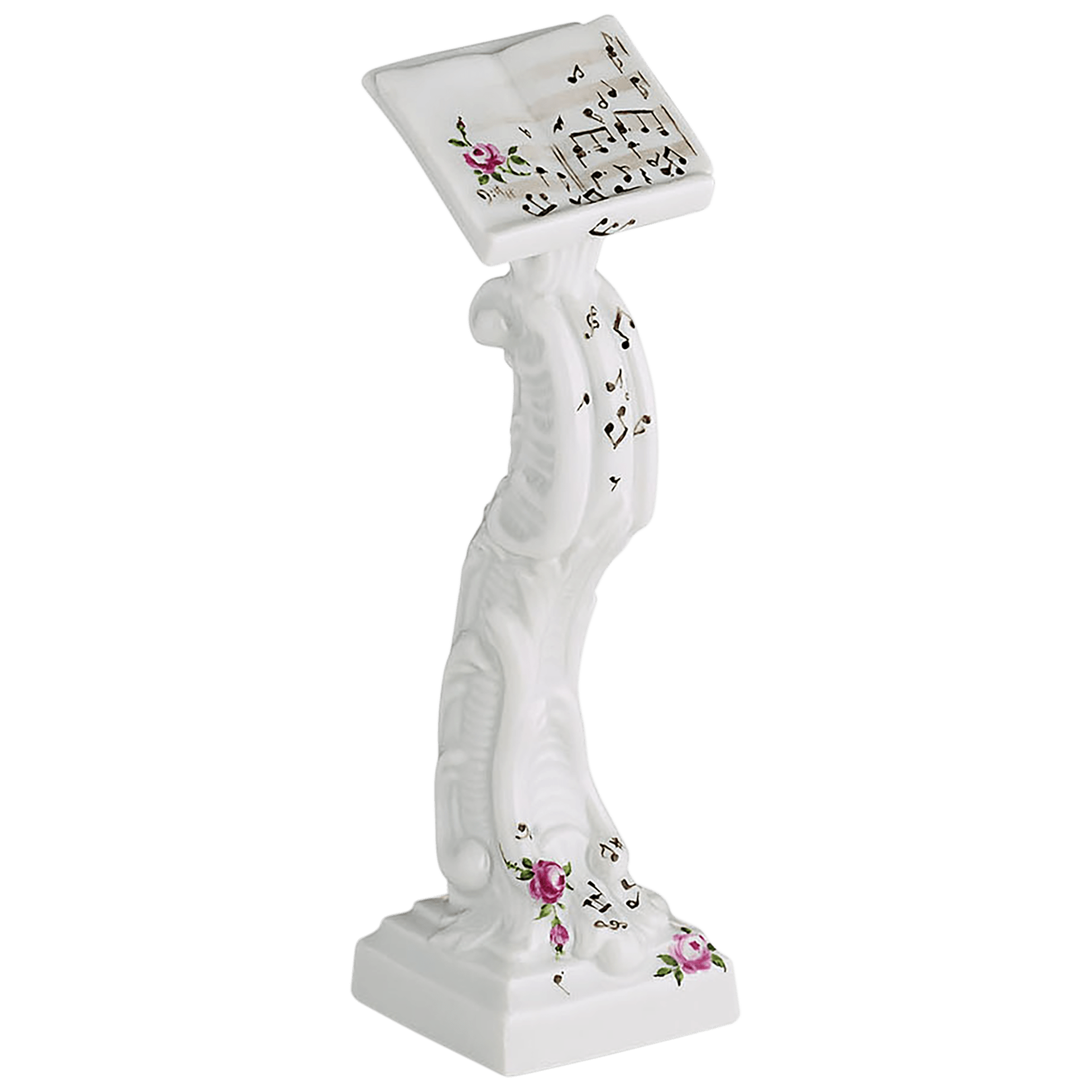 Notenpult mit Rose und Noten, H 9 cm | Meissen Figuren - Edition Affenkapelle 91c122 - 60022 - Meissen Weimar