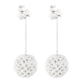 Ohrhänger Boule Snowball Blossom, Weißgold 750, Ø 28 mm | Meissen Royal Blossom Collection
