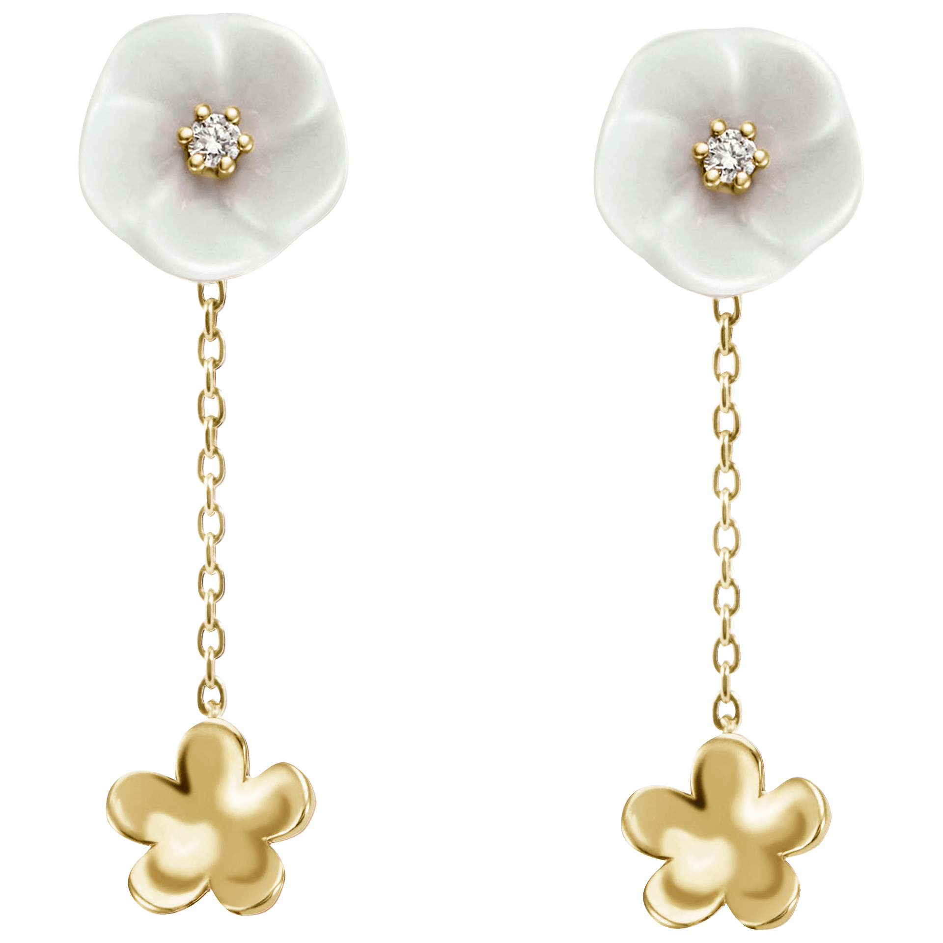 Ohrringe 1739 Royal Blossom Bouquet, Gelbgold 750, 5 g | Meissen Royal Blossom Collection mpj55bl38600 - Meissen Weimar
