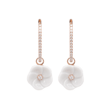 Ohrringe, 750 Roségold, 2 Porzellanblüten M,  32 Brillanten 0,46 ct, VS, fw, Vollschliff Gut | Meissen Royal Blossom Diamond