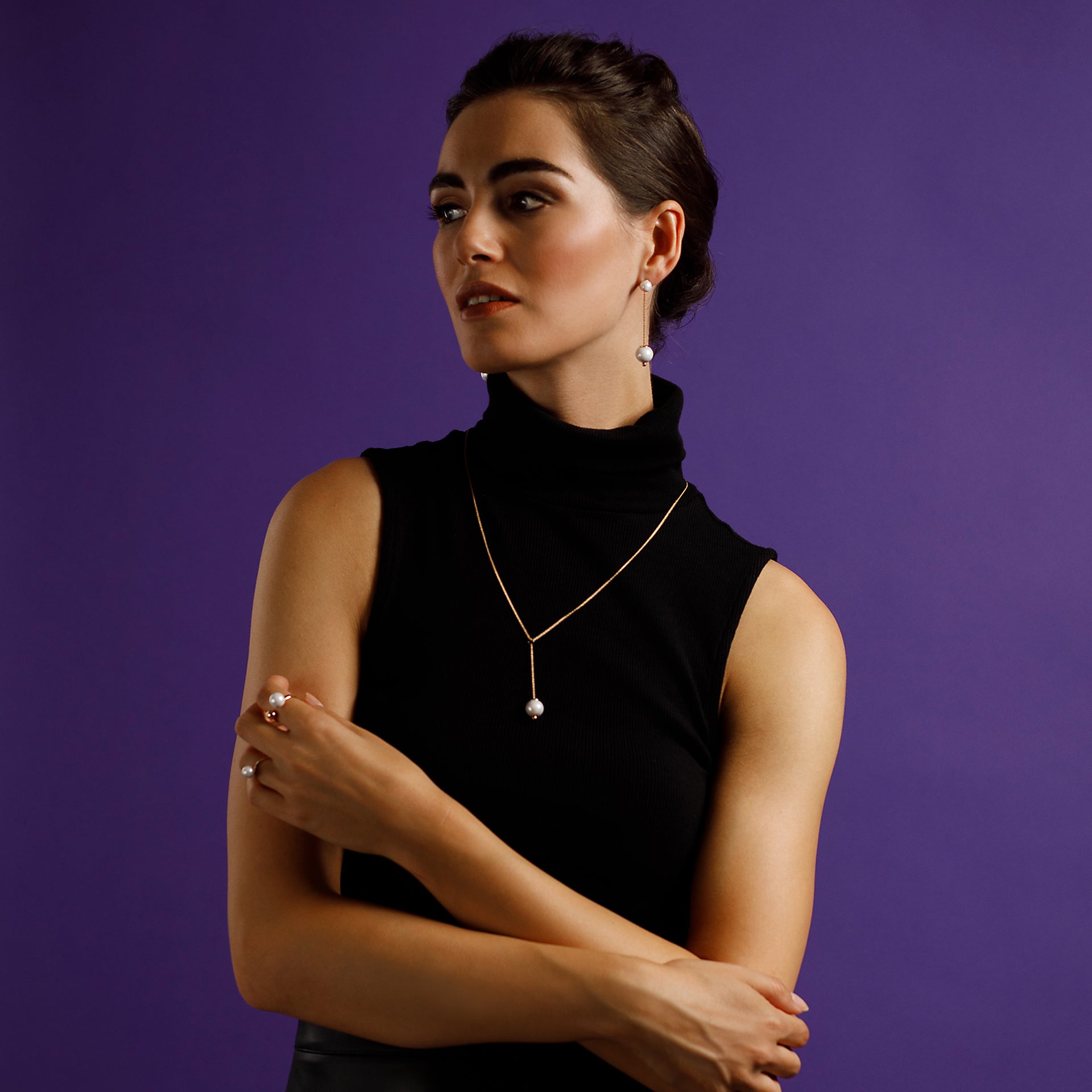 Ohrringe, Pure White bestehend aus Ohrstecker und Ohrschmuck, 750 Roségold | Meissen Pearl Collection MPJ55PCW15100 - Meissen Weimar