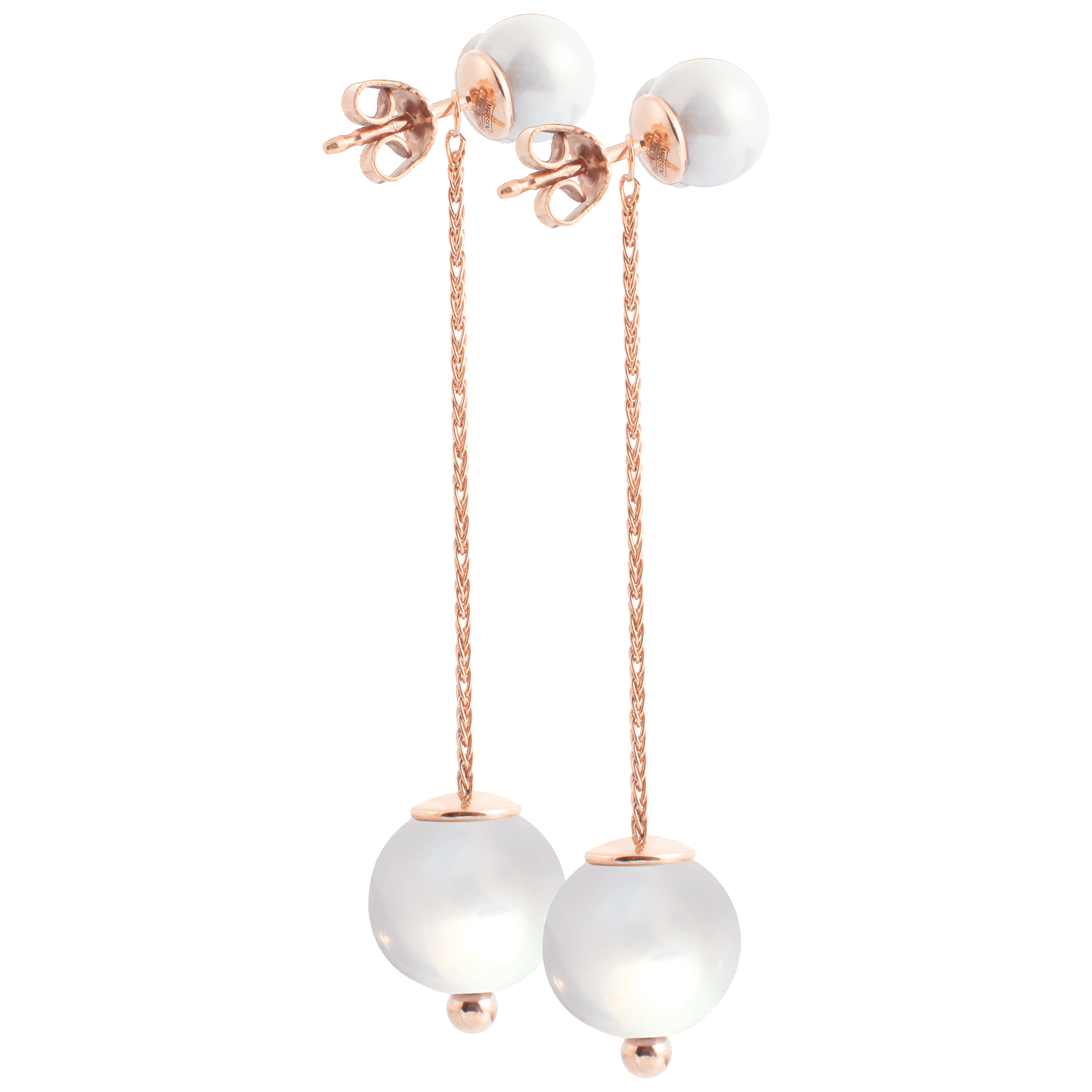 Ohrringe, Pure White bestehend aus Ohrstecker und Ohrschmuck, 750 Roségold | Meissen Pearl Collection MPJ55PCW15100 - Meissen Weimar