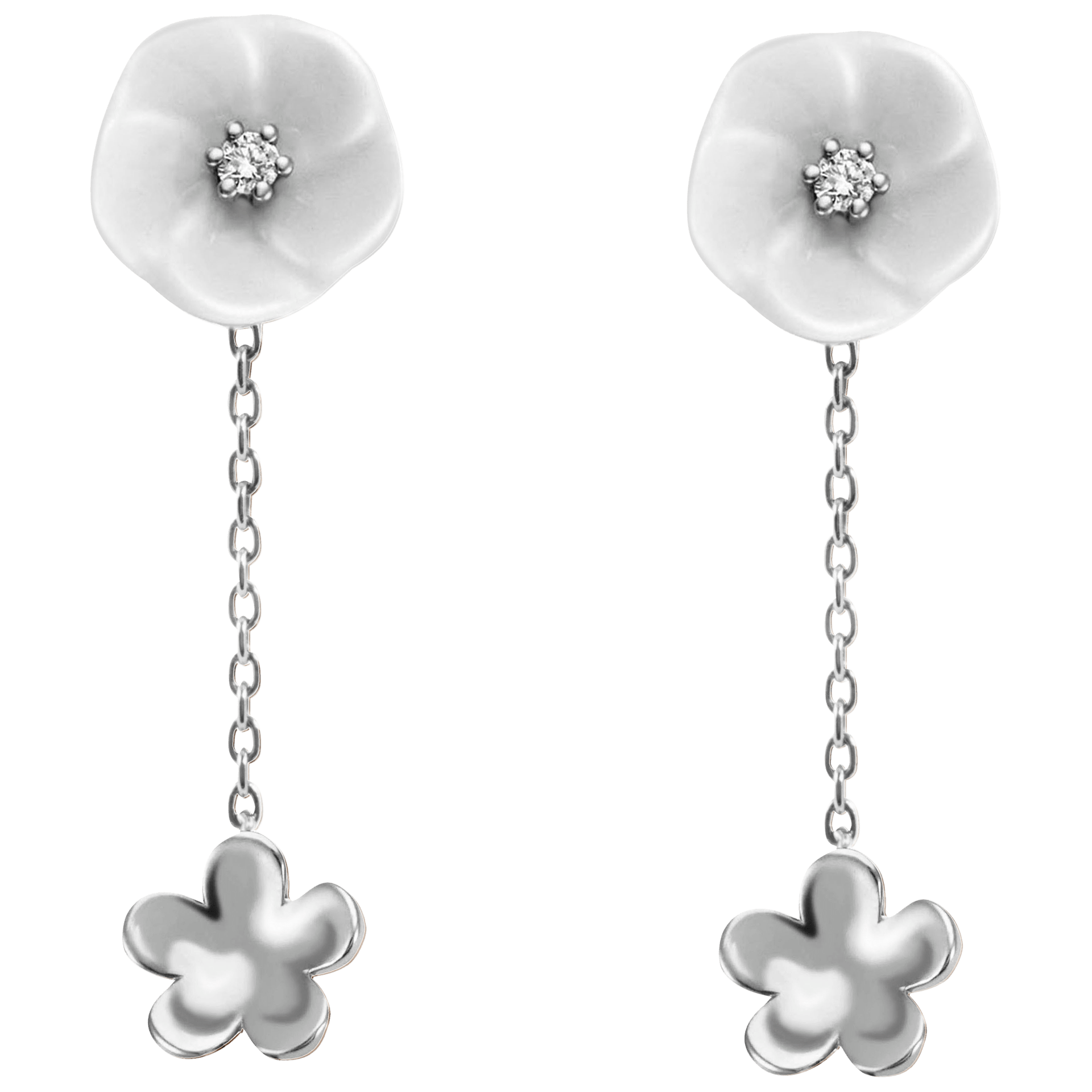 Ohrringe Royal Blossom Bouquet, Weißgold 750, 5 g, Doppelpack | Meissen Royal Blossom Collection mpj55bl28600 - Meissen Weimar