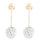 Ohrringe, Schneeballblüte, 750 Roségold, Blütenstempel staffiert in Gold | 1739 Royal Blossom Boule