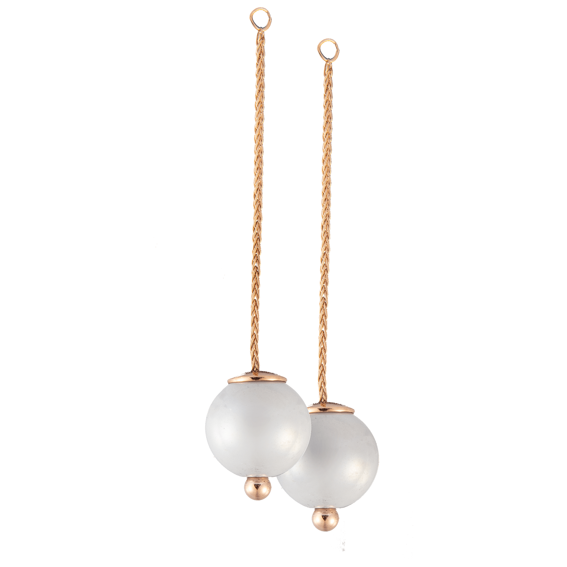 Ohrstecker Pure White, Roségold, L 5 cm | Meissen Pearl Collection mpj55pcw13000 - Meissen Weimar