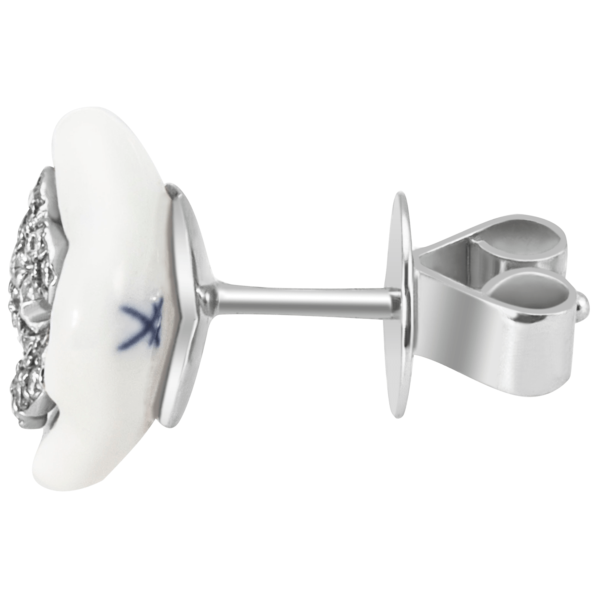 Ohrstecker Royal Blossom Pavé Weißgold 750, Gewicht 2 g | Meissen Royal Blossom Collection mpj50bl23300 - Meissen Weimar