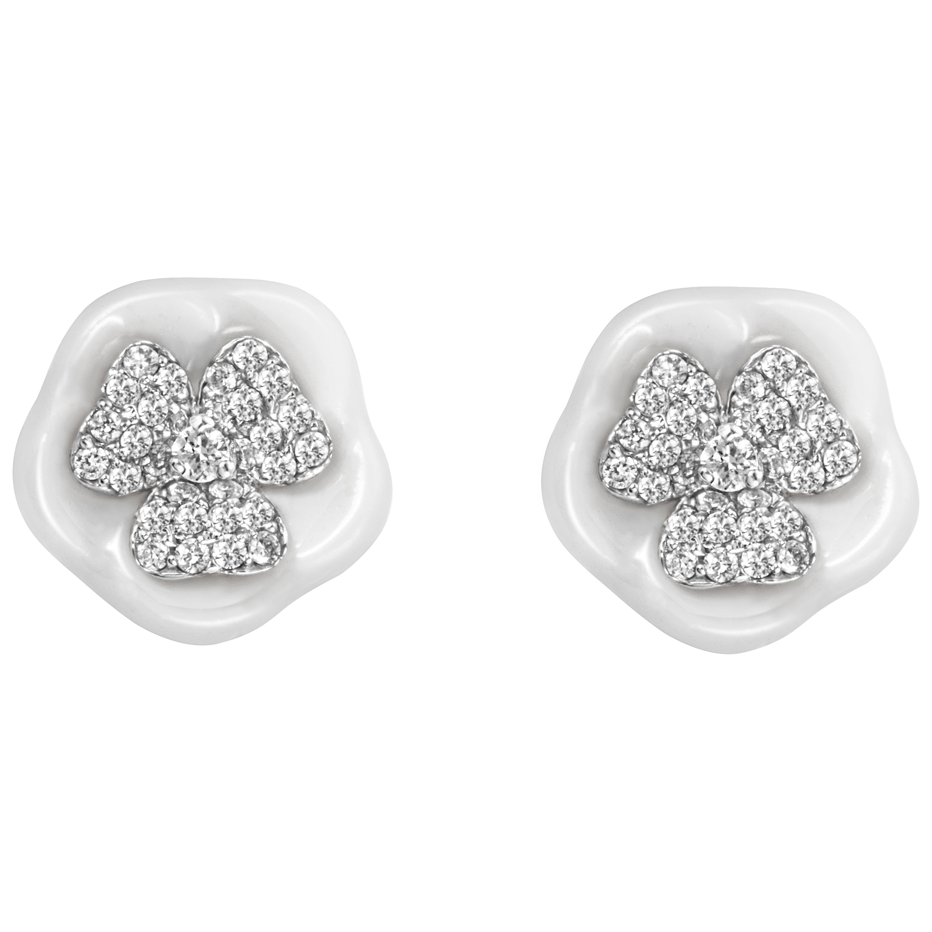 Ohrstecker Royal Blossom Pavé Weißgold 750, Gewicht 2 g | Meissen Royal Blossom Collection mpj50bl23300 - Meissen Weimar