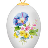Osterei, Blume 3 mitte, bunt, weißer Rand, H 4,5 cm | Meissen Porzellan