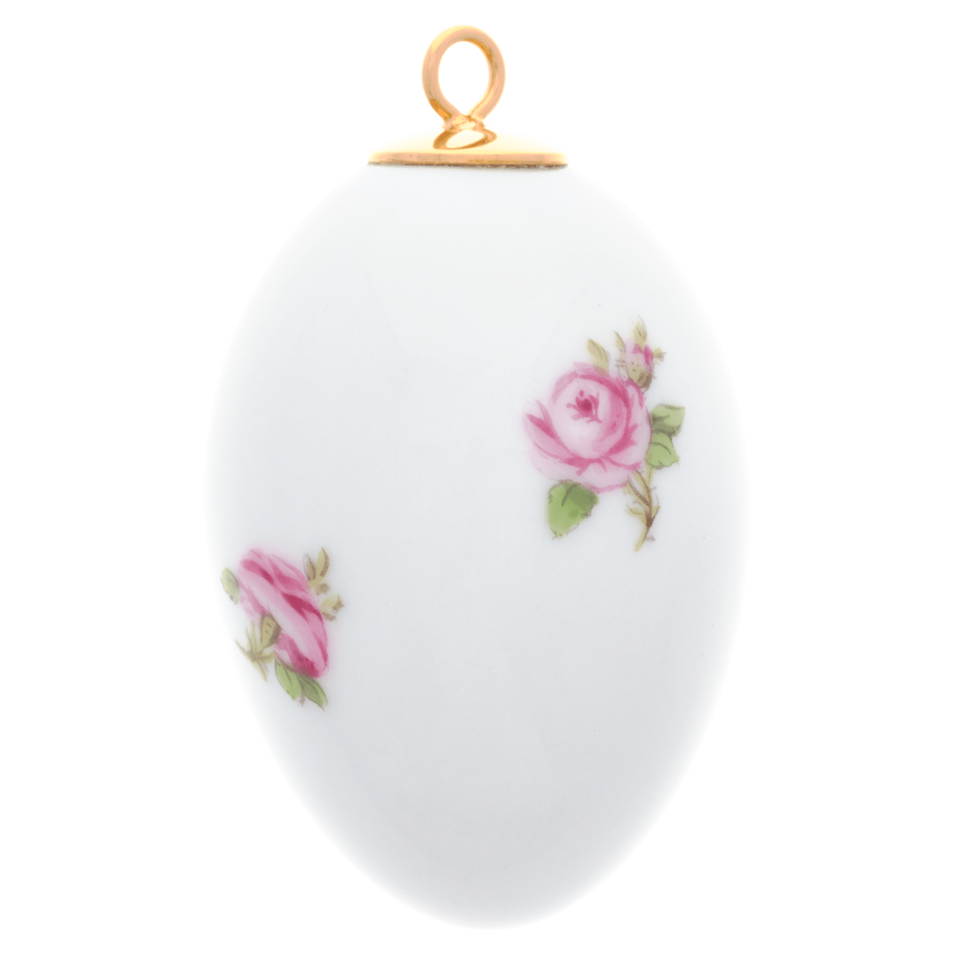 Osterei, Gestreute Röschen, bunt, weißer Rand, H 4,5 cm | Meissen Porzellan 019101 - 55M03 - Meissen Weimar