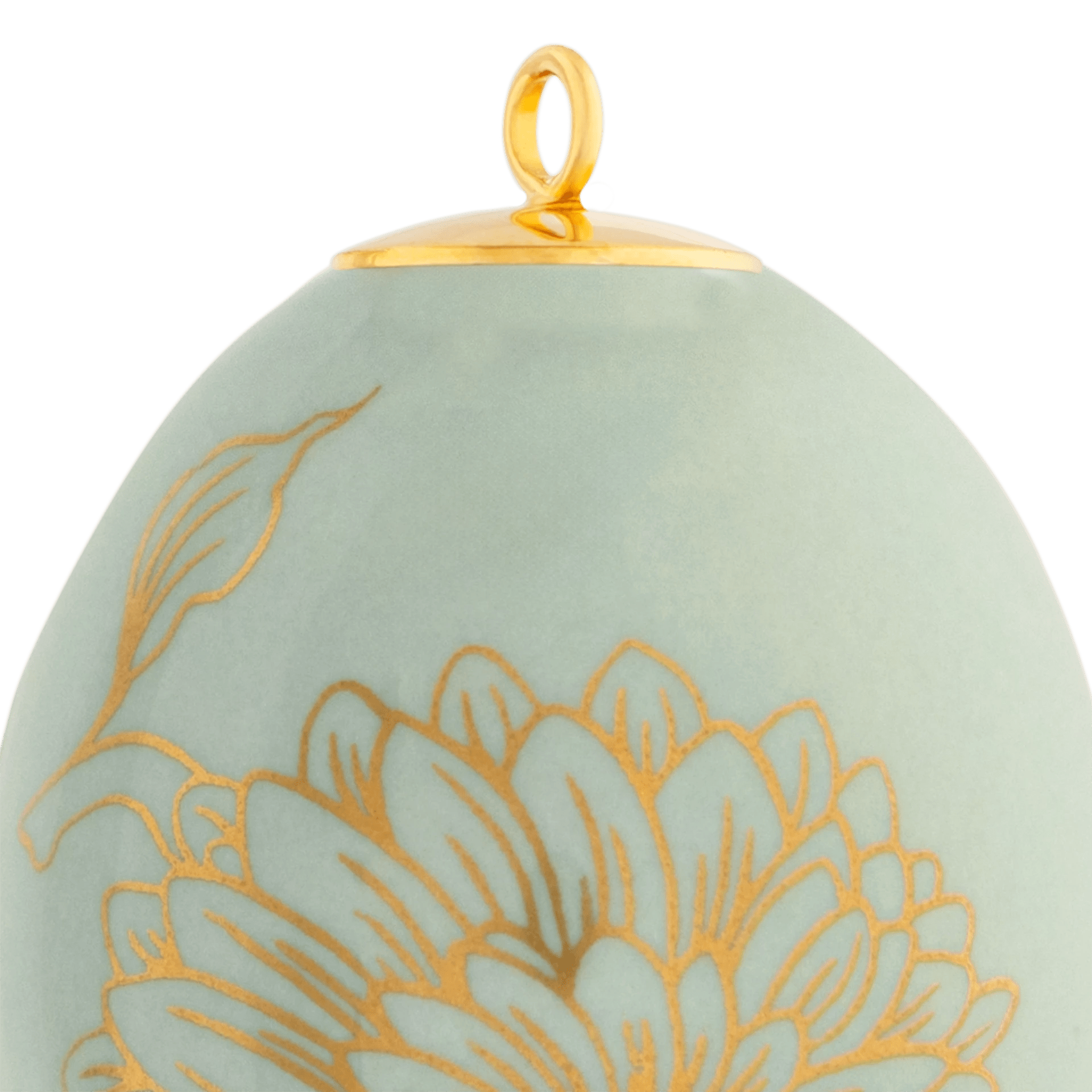 Osterei, "Golden Onion Style", Seladon, H 4,5 cm | Meissen Zweigschmuck Osterei Kollektion 79B380 - 55M03 - Meissen Weimar
