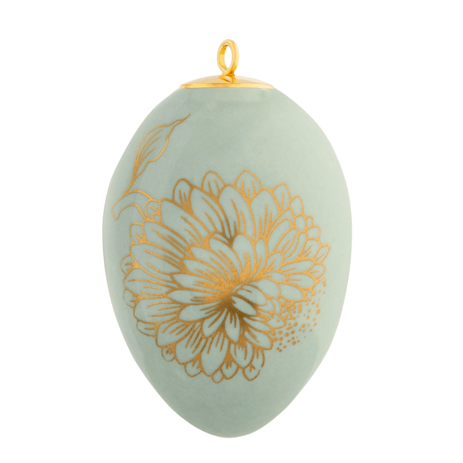Osterei, "Golden Onion Style", Seladon, H 4,5 cm | Meissen Zweigschmuck Osterei Kollektion 79B380 - 55M03 - Meissen Weimar