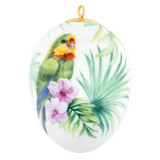 Osterei, groß, Exotische Vogelmalerei, Schildsittich, H 7 cm | Meissen Zweigschmuck Osterei Kollektion