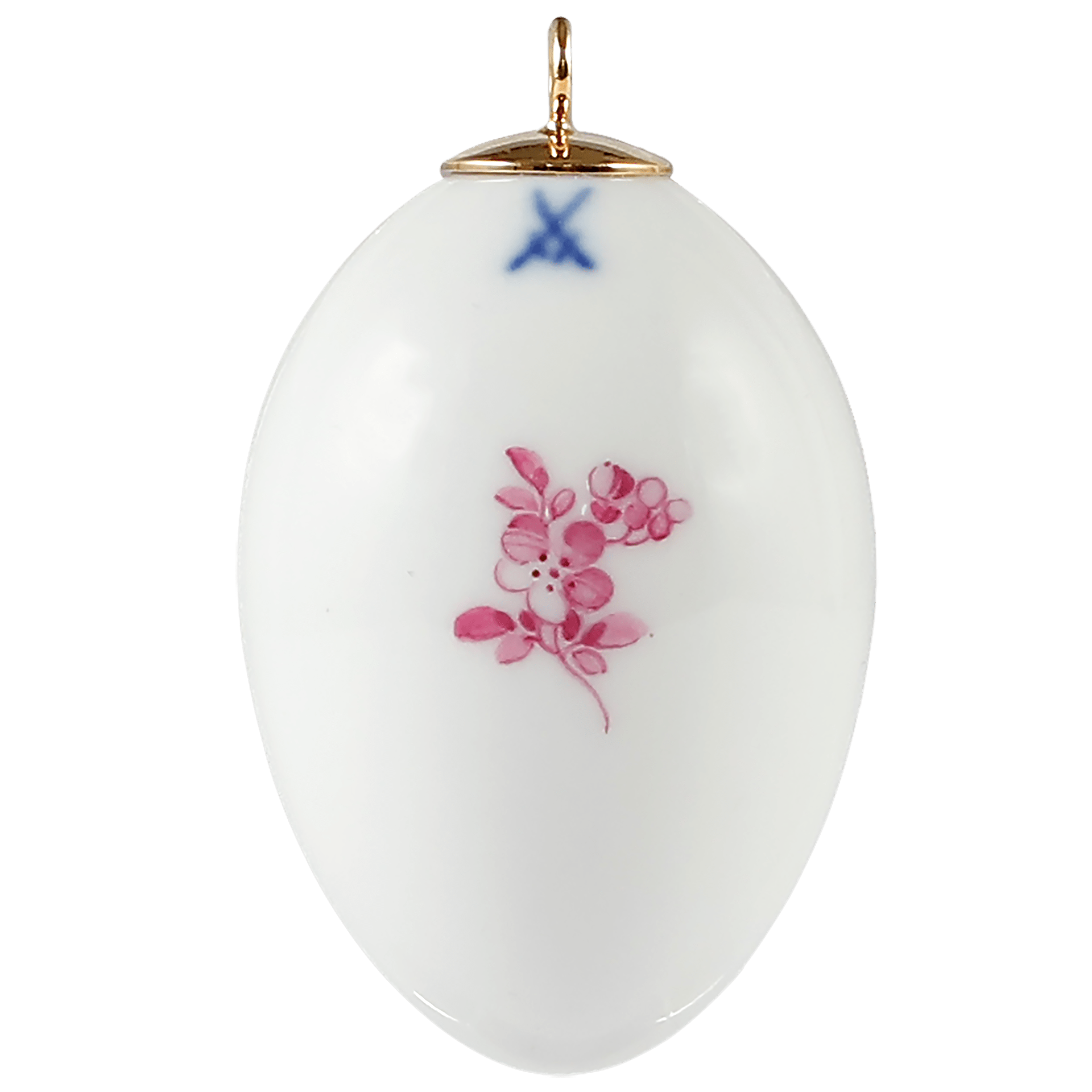 Osterei, Heckenrose, purpur, H 4,5 cm | Meissen Zweigschmuck Osterei Kollektion 10C001 - 55M03 - Meissen Weimar
