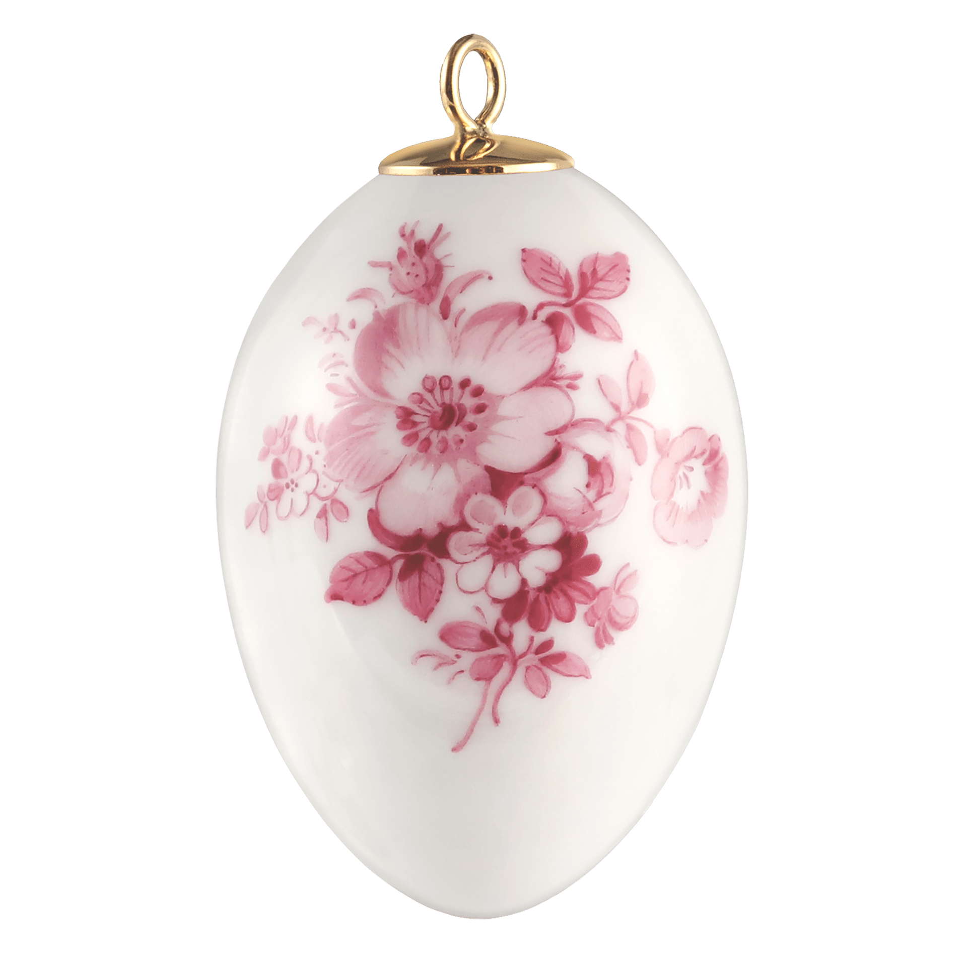 Osterei, Heckenrose, purpur, H 4,5 cm | Meissen Zweigschmuck Osterei Kollektion 10C001 - 55M03 - Meissen Weimar