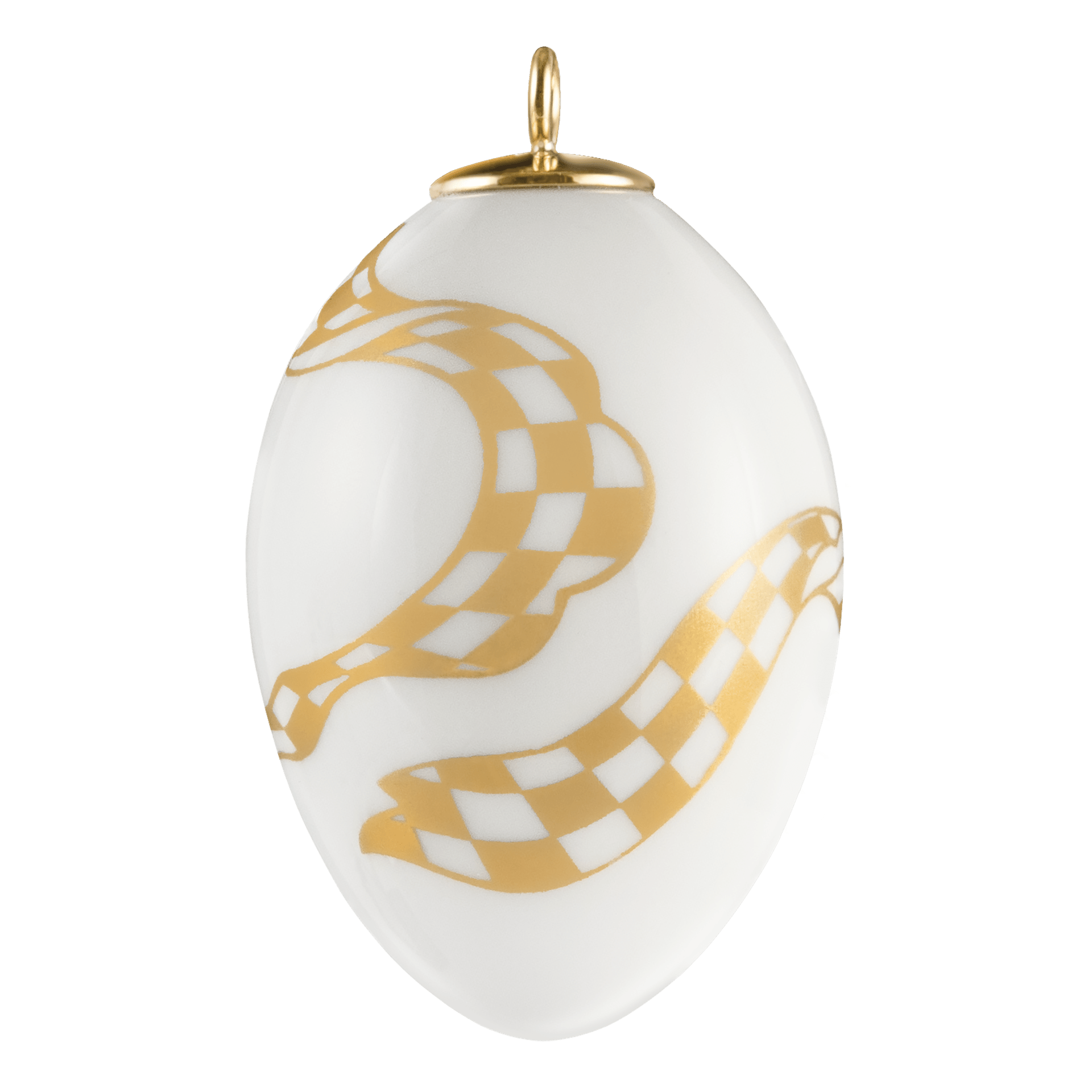Osterei, Karoband, H 5 cm | Meissen Zweigschmuck Osterei Kollektion 79a998 - 55m03 - Meissen Weimar