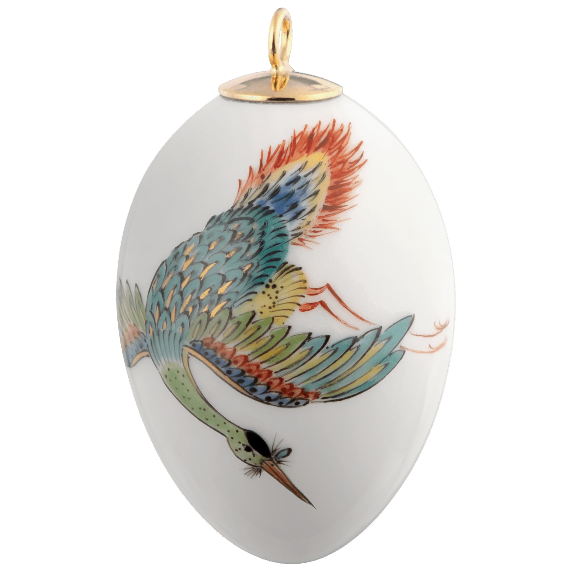 Osterei, Kranich, gold, H 4,5 cm | Meissen Zweigschmuck Osterei Kollektion 460101 - 55M03 - Meissen Weimar