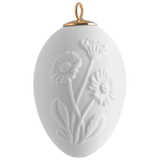 Osterei mit Relief, Gänseblümchen, Weiß, Biskuit, H 5 cm | Meissen Zweigschmuck Osterei Kollektion