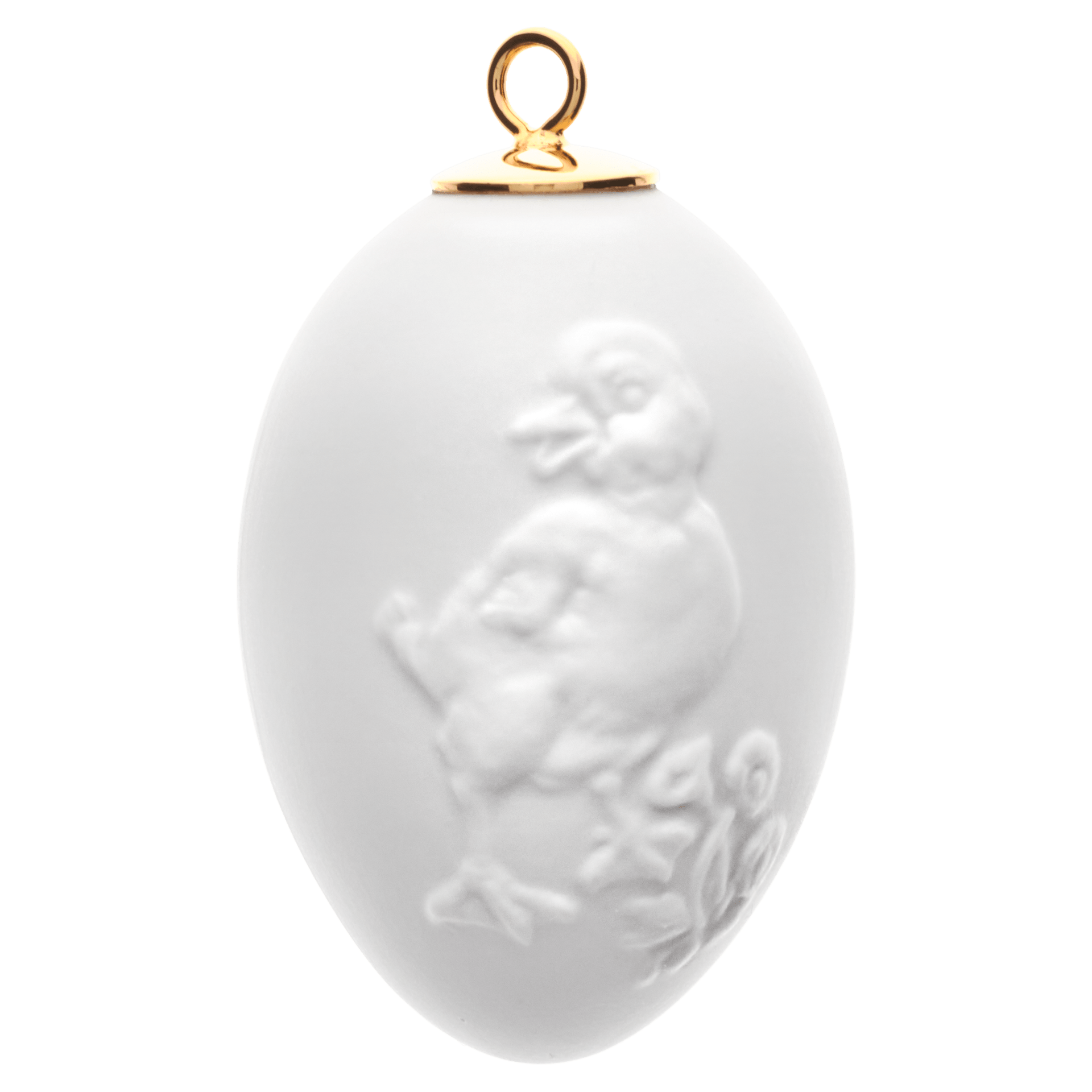 Osterei mit Relief, Kormoran, Weiß, Biskuit, H 5 cm | Meissen Osterschmuck 001001 - 55M35 - Meissen Weimar