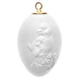Osterei mit Relief, Entenküken, Weiß, Biskuit, H 5 cm | Meissen Zweigschmuck Osterei Kollektion