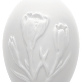 Osterei mit Relief, Krokuss, Weiß, Biskuit, H 5 cm | Meissen Zweigschmuck Osterei Kollektion