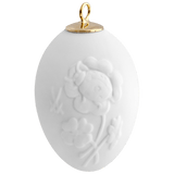 Osterei mit Relief, Marienkäfer, Weiß, Biskuit, H 4,6 cm | Meissen Zweigschmuck Osterei Kollektion