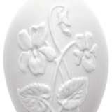 Osterei mit Relief, Veilchen, Weiß, Biskuit, H 5 cm | Meissen Zweigschmuck Osterei Kollektion