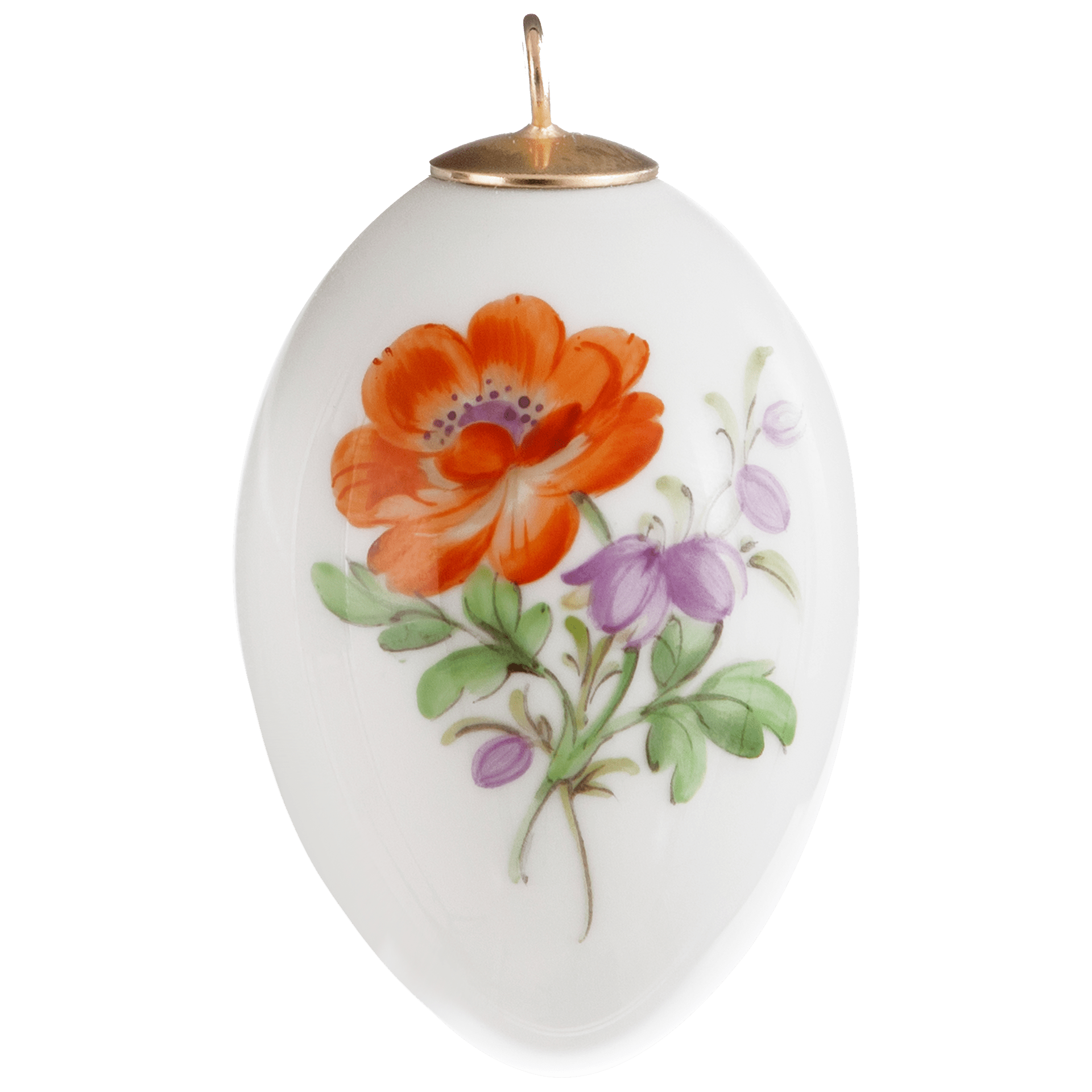 Osterei, Vintage Blume 2 Ranunkel, H 4,5 cm | Meissen Zweigschmuck Osterei Kollektion 04c001 - 55m03 - Meissen Weimar