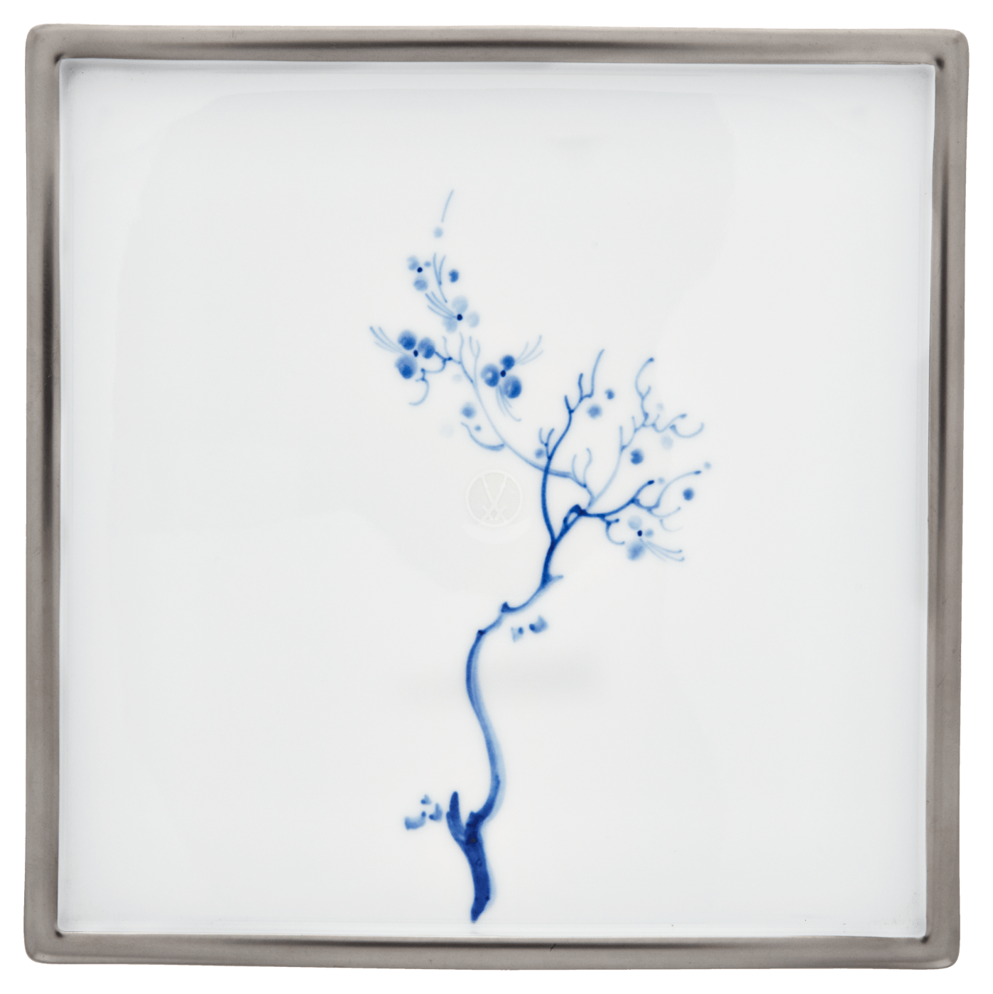 Platte, eckig, 21x21 cm, Blue Orchid Platinum | Meissen Cosmopolitan 99A230 - 37276 - Meissen Weimar