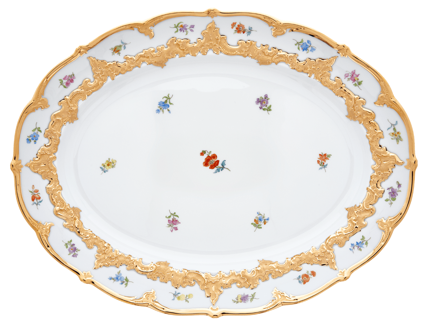 Platte Gestreute Blümchen Ø 40 cm oval | Meissen B - Form 010179 - 15308 - Meissen Weimar