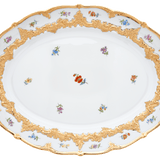 Platte Gestreute Blümchen Ø 40 cm oval | Meissen B-Form