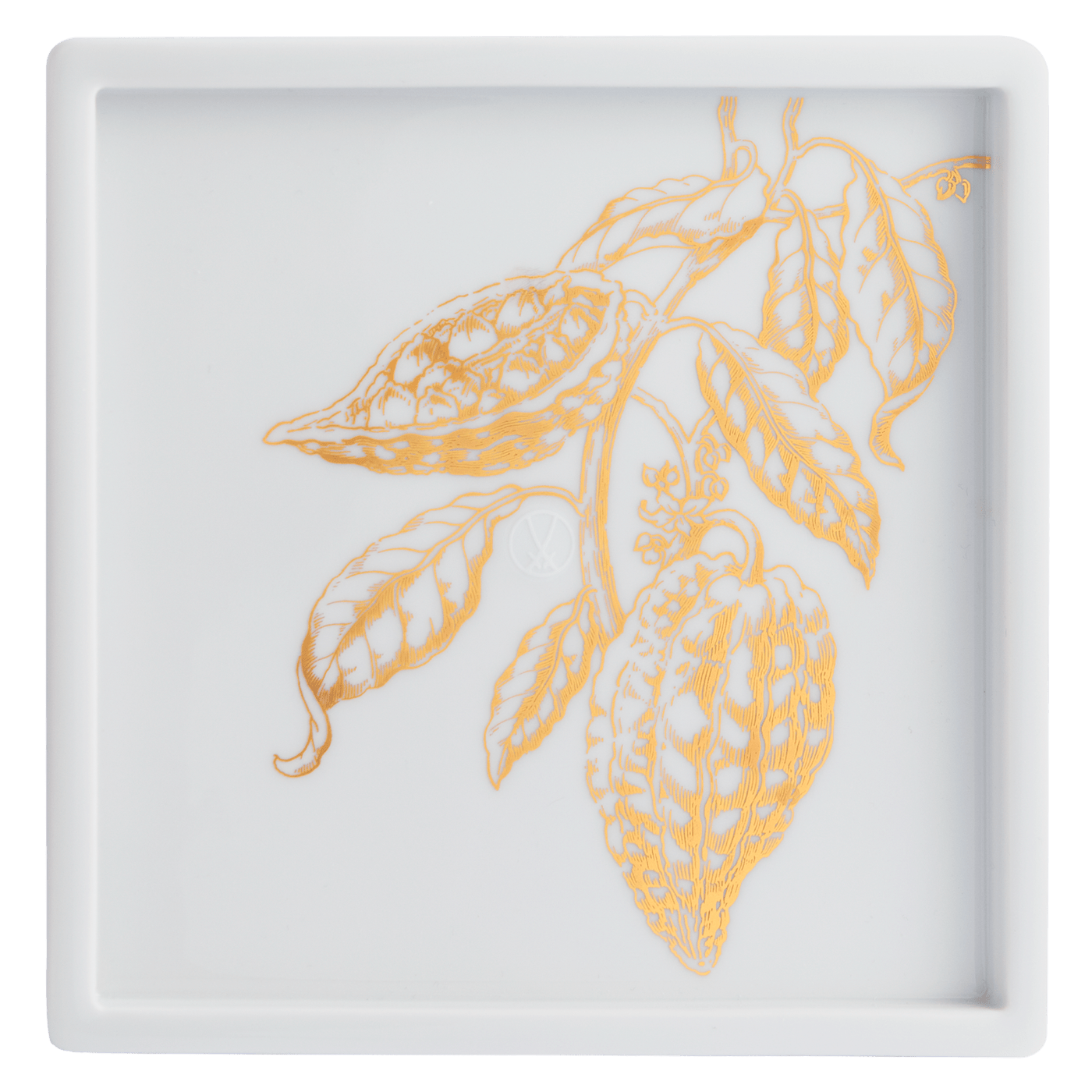 Platte, Kakaobohne, gold, Lindt x Meissen, 17 x 17 cm | Accessoires Meissen Cosmopolitan 79A853 - 37275 - Meissen Weimar