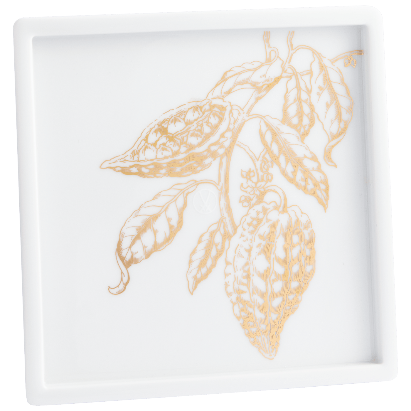 Platte, Kakaobohne, gold, Lindt x Meissen, 17 x 17 cm | Accessoires Meissen Cosmopolitan 79A853 - 37275 - Meissen Weimar
