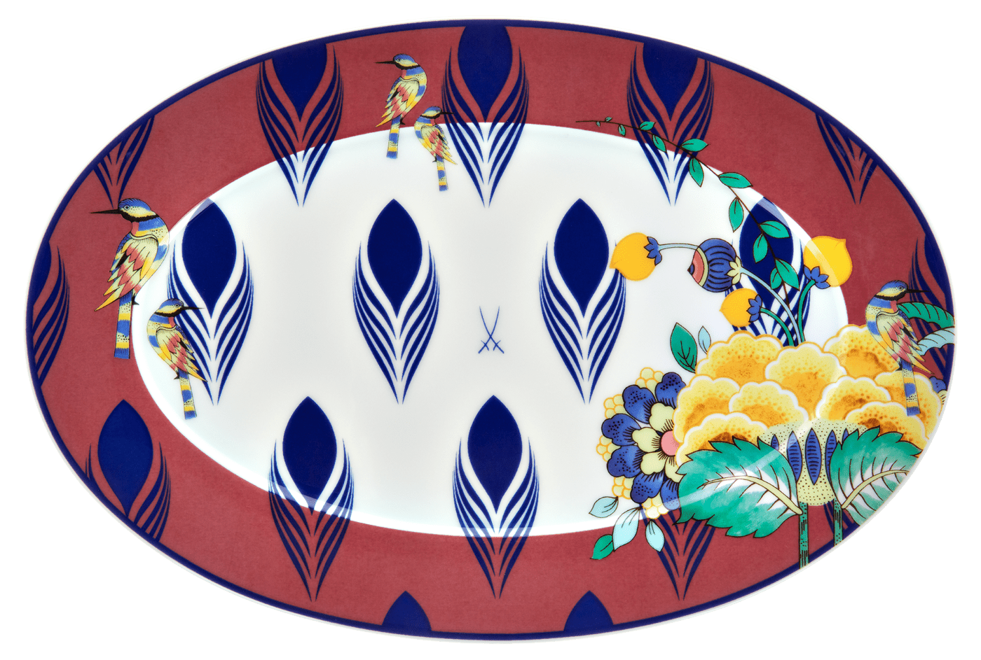 Platte, Mystic Garden, L 30 cm | Meissen No.41 Collage 79a621 - 41307 - Meissen Weimar