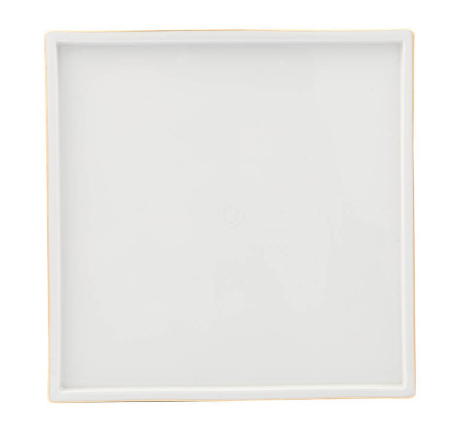 Platte, ohne Dekoration, Goldrand, quadratisch 25 x 25 cm | Meissen Cosmopolitan 98A077 - 37277 - Meissen Weimar
