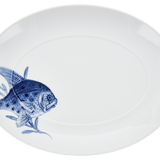 Platte, oval, "Blue Treasures", Fisch, L 32 cm | Meissen Cosmopolitan