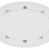 Platte, oval, Blütenzweige, Blütenrosetten, L 30 cm | Meissen No. 41 Noble Blue