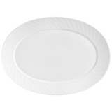 Platte, oval, groß, Weiß, L 36 cm | Meissen No.41 Wellenspiel Relief