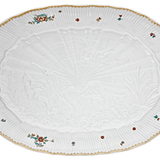 Platte oval Indische Blumenzweige L 34 cm | Meissen Schwanendessin