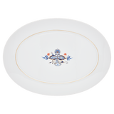 Platte, oval, Doppelblatt, L 36 cm | Meissen No. 41 Noble Blue