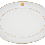 Platte, oval, Schwertermedaillon, Goldfaden, L 36 cm | Meissen No.41 Swords Luxury Gold