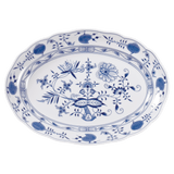 Platte, oval, Zwiebelmuster, kobaltblau, weißer Rand, L 35 cm | Meissen Neuer Ausschnitt