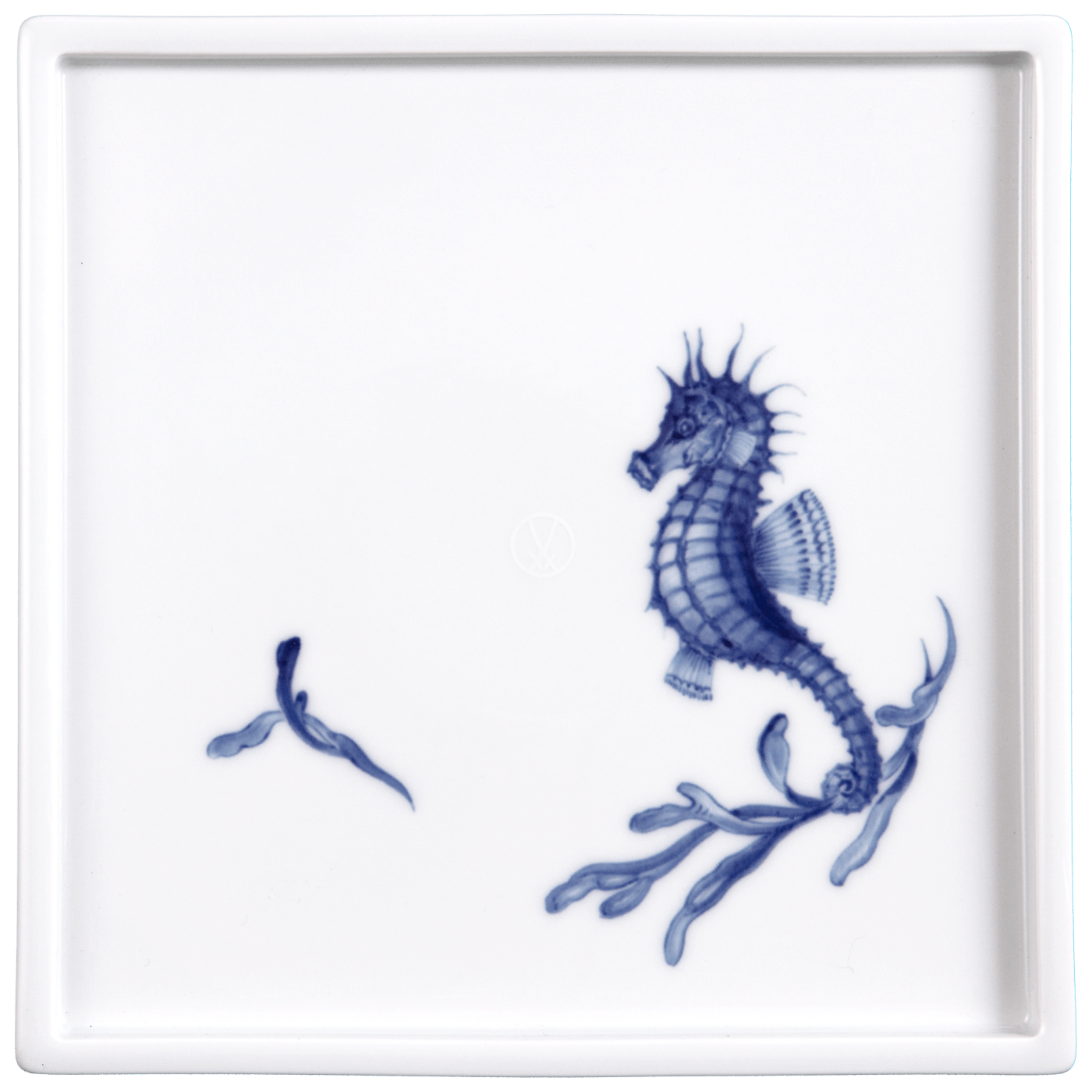 Platte, quadratisch, Seepferdchen, 21 x 21 cm | Meissen Cosmopolitan Blue Treasures 82A278 - 37276 - Meissen Weimar