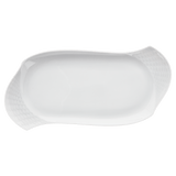 Platte, rechteckig, groß, weiß, L 31 cm | Meissen Wellenspiel Relief
