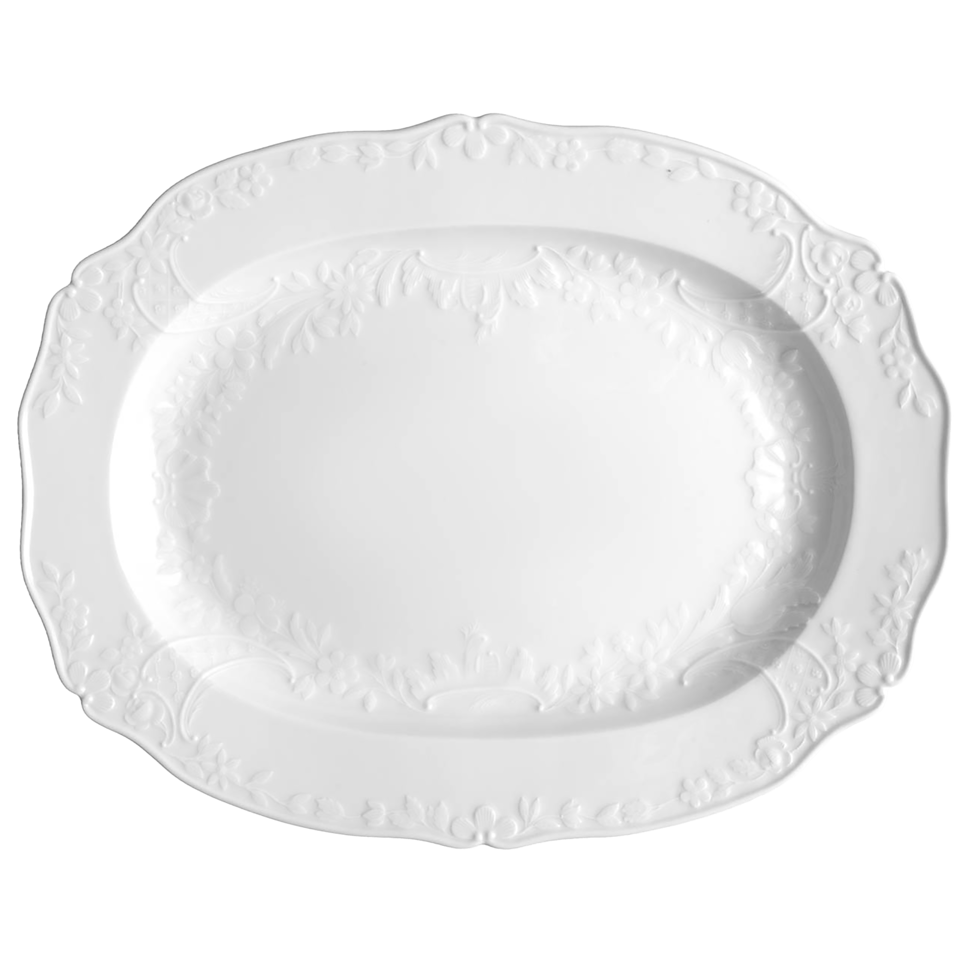 Platte Weiß L 44 cm | Meissen Kollektion Markenzeichen 000001 - 03310 - Meissen Weimar