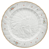 Platzteller, Indische Blumenzweige, gestreute Blümchen, Goldkante, Goldrand, Ø 32 cm | Meissen Schwanendessin
