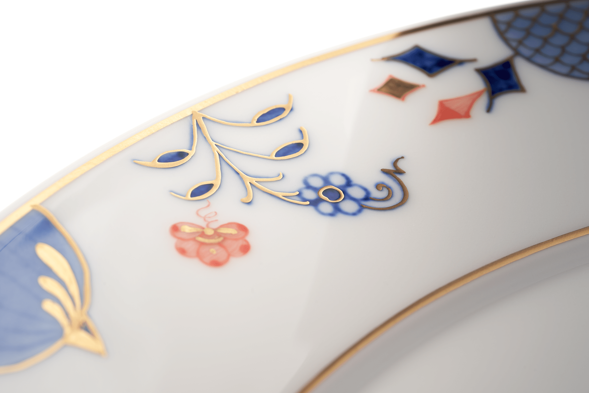 Platzteller, Noble Blue, Zwiebelmusterkante, Doppelblattranke, Ø 33 cm | Meissen No. 41 803190 - 41478 - Meissen Weimar