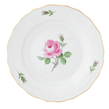 Platzteller, Rose mitte, bunt, Goldrand, Ø 32 cm | Meissen Neuer Ausschnitt